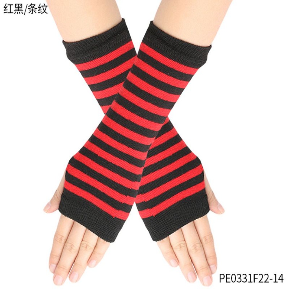 Fingerless Glove Knit - Перчатки без пальцев PESENAR в красно-черную