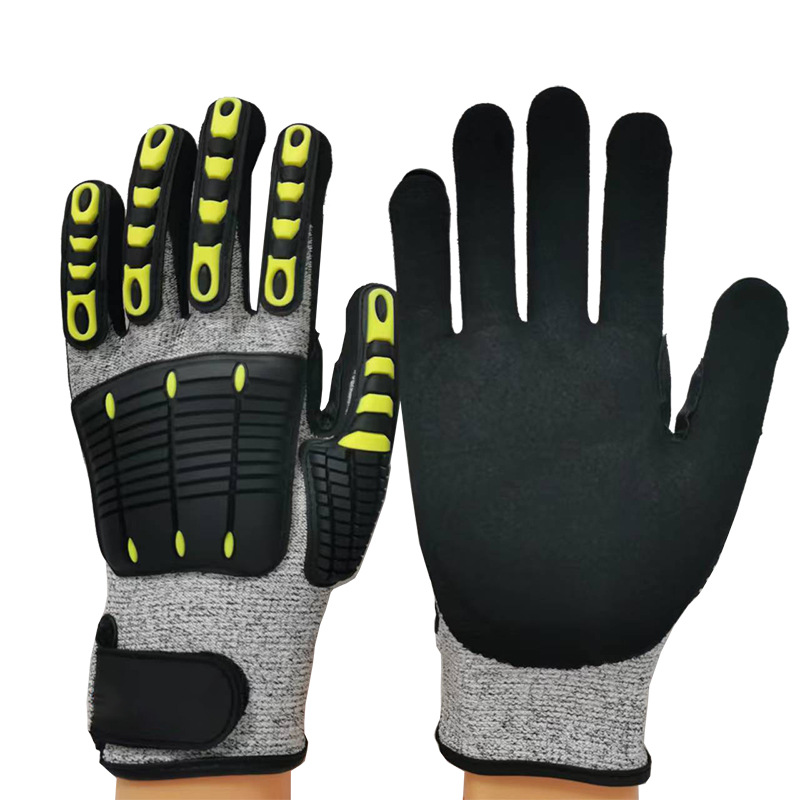 Work Glove Impact - Антивибрационные перчатки с SBR-наполнителем и TPR-защитой