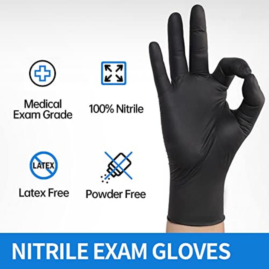 Медицинские черные нитриловые  – обзор и цена Exam Glove Nitrile