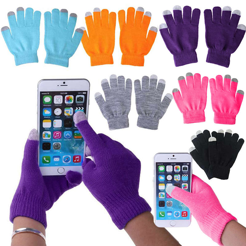 Унисекс зимние теплые вязаные  – обзор и цена Touchscreen Glove Capacitive
