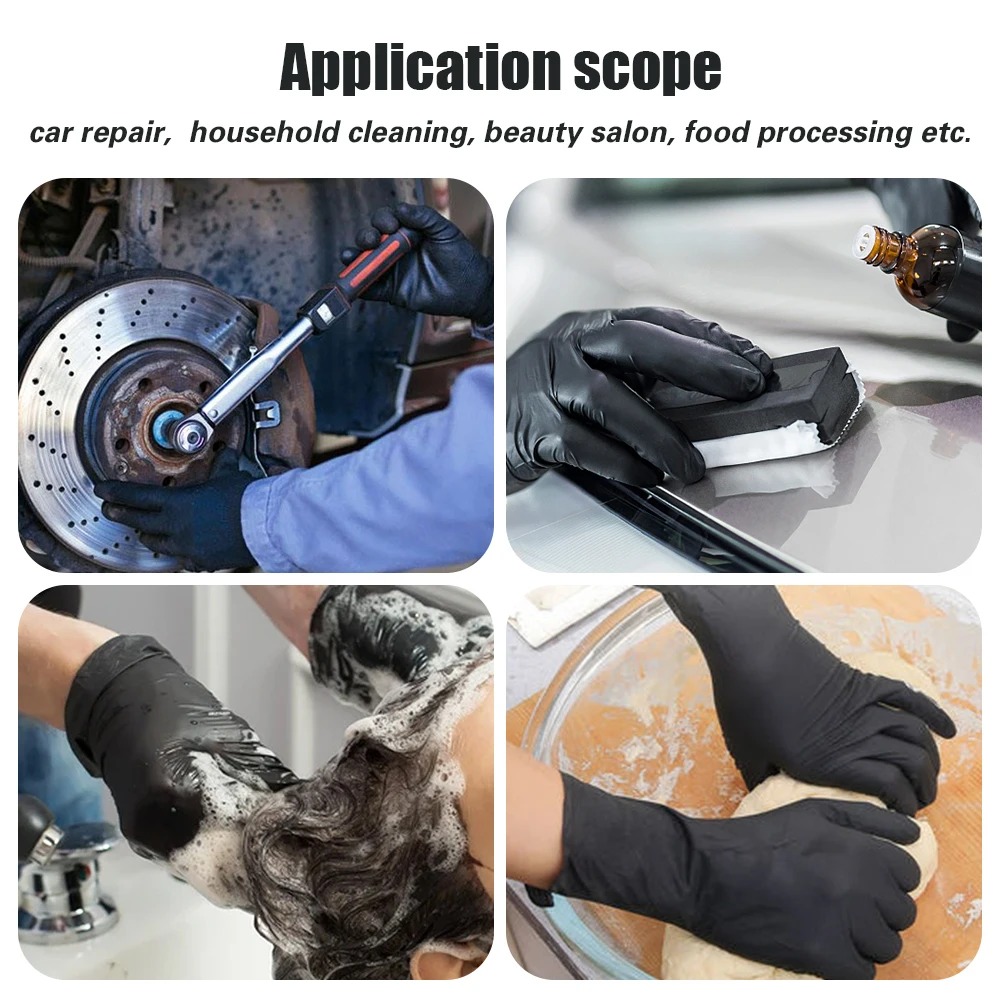 Черные одноразовые нитриловые  – обзор и цена Nitrile Mechanic Glove